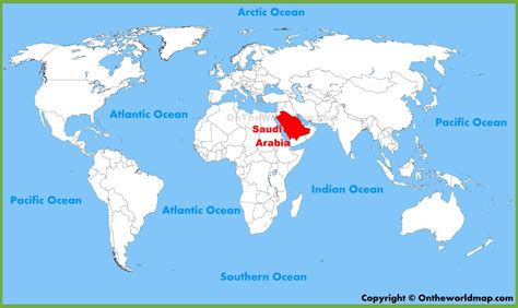 Saudi Arabia In World Outline Map Malaynesra