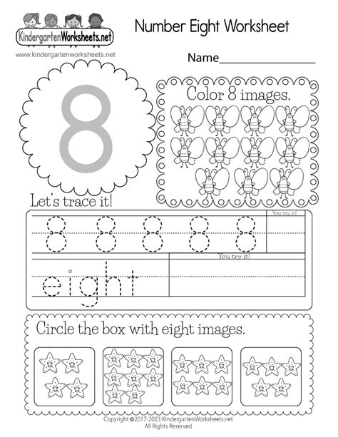 Number Eight Worksheet Free Printable Digital And Pdf