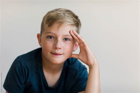 Portrait Of A Confident Preteen Boy By Stocksy Contributor Kelly