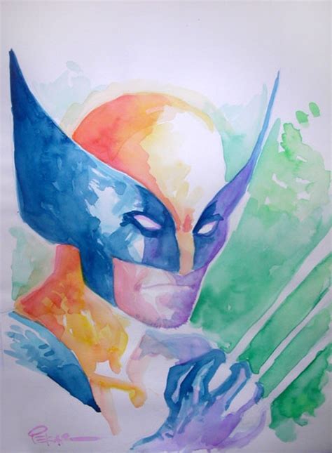 Wolverine In Joe Pekars Watercolor Paintings Comic Art Gallery Room