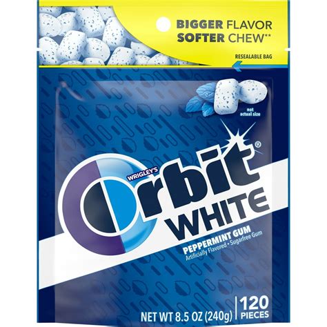 Orbit White Gum Peppermint Sugar Free 120 Pieces 85 Oz Walmart