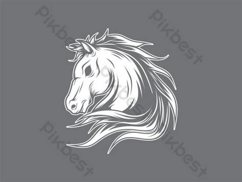 Gambar Elemen Grafis Vektor Maskot Kepala Kuda Elemen Grafis Ai