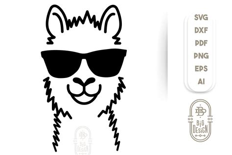 LLAMA SVG CUT FILE - Lama Head Svg Illustration & sunglasses (270500
