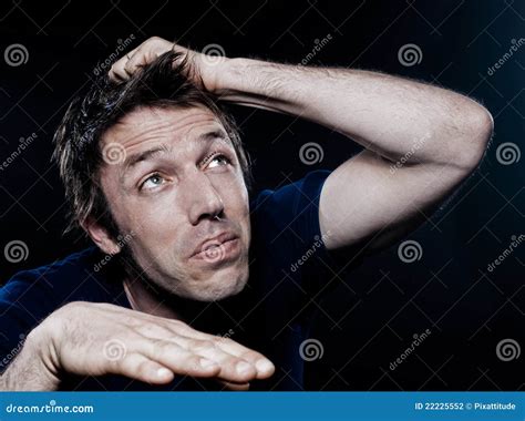 Funny Man Portrait Scared Stock Photography Image 22225552