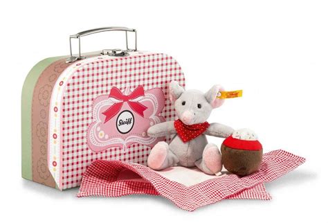Steiff 113604 Picnic Friends Mr Little Mouse In Suitcase Grey