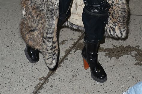 Christina Aguilera Preps For Nye In Fur Pvc And Platform Boots