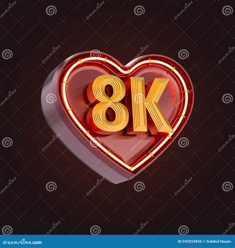 Seven Thousand Or 7k Follower Celebration Love Icon Neon Glow Lighting