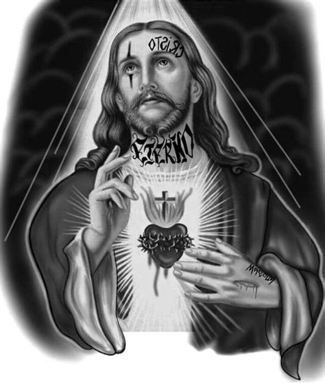 Jesus Cristo Tattoo Art Drawings Black And Grey Tattoos Cholo Art
