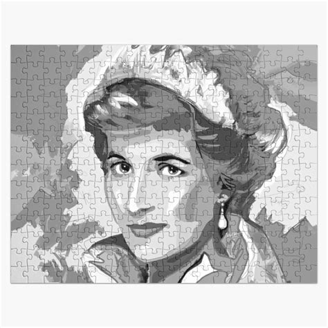 Princess Diana Black And White Jigsaw Puzzle By ArtMailsonCello Black