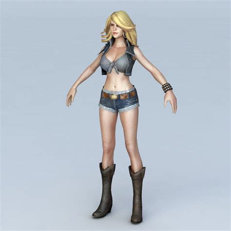 Hot Girl With Blonde Hair 3d Model Colladaobject Files Free Download