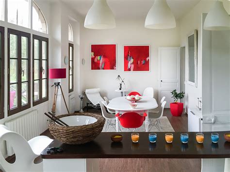 ., abstract paintings, bold, ful red blue and yellow abstract. Red Abstract Painting Prints in a French Home - Abstract ...