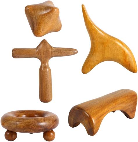 Traditional Thai Massage Wooden Stick Tool 5 Styles Hand Head Foot Face Body Roller Massager