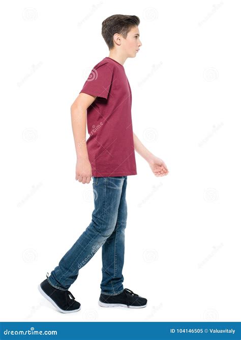 Teen Boy Walking Posing At Studio Stock Image Image Of People