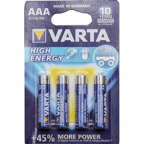 Pack Of 4 Varta Aaa Batteries 15v