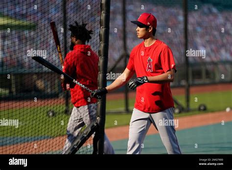 Los Angeles Angels Shohei Ohtani During Batting Practice Before A