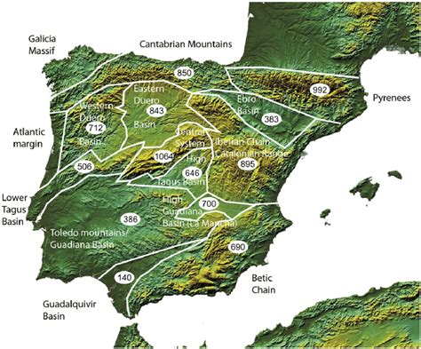 Topography Of The Iberian Peninsula Showing The Main Traits Of Its