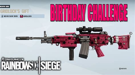 Gridlocks T Weapon Skin Birthday Challenge Rainbow Six Siege