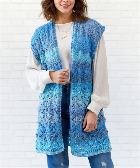 Free Knitting Pattern For A Long Ladies Vest With A Lace Pattern Knitting Bee