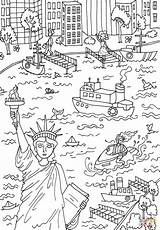 Coloring Statue Liberty Pages sketch template