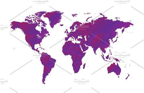 World Map Metallic Purple Gradient World Map Purple Metal