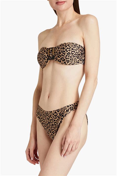 TIGERLILY Jamila Venice Leopard Print Bandeau Bikini Top Sale Up To