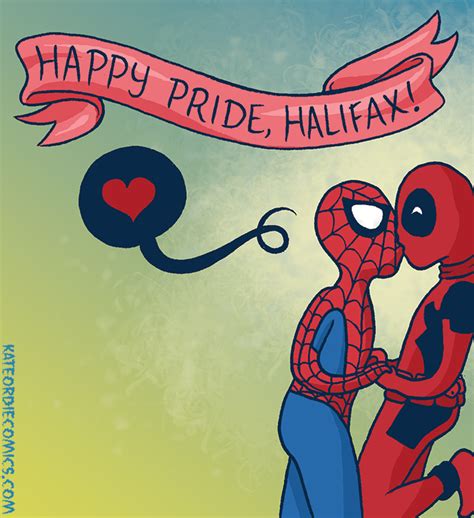 Spiderman And Deadpool Happy Pride Halifax By Local Comic Artist