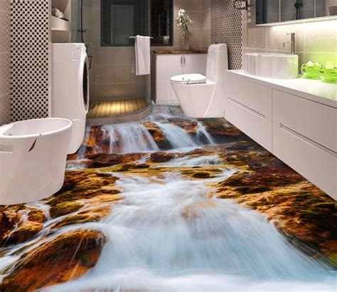 3d Waterfall 026 Floor Mural Aj Wallpaper Wallpaper Uk Floor