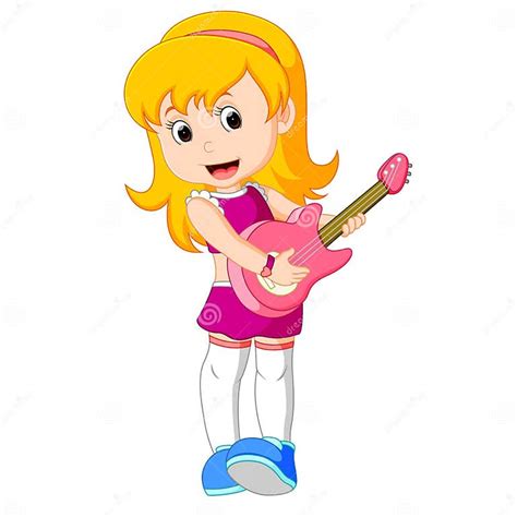 Cool Rock Star Girl Playing Guitar Stock Vector Illustration Of Hobby