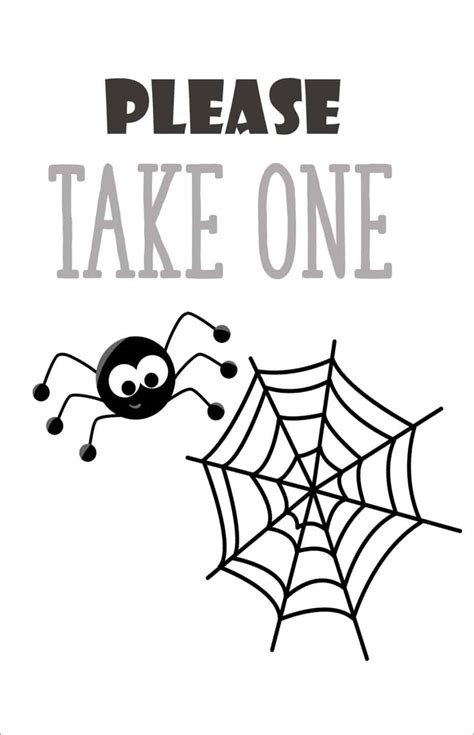 Free Printable Please Take One Halloween Sign 6 Designs