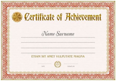 Premium Vector Certificate Of Achievement Blank Template