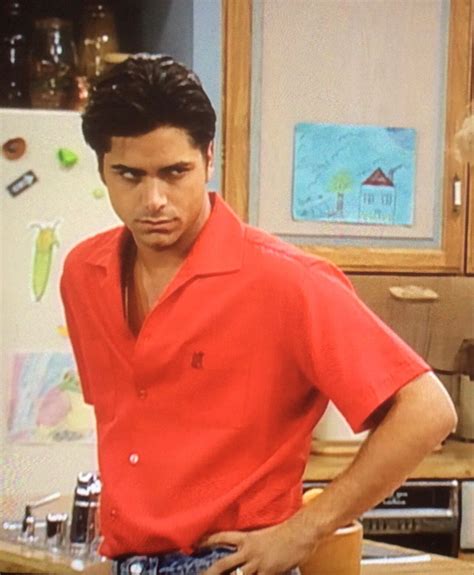 Jesse Katsopolis Red Button Up And Jeans Cute Celebrity Guys John Stamos Full House