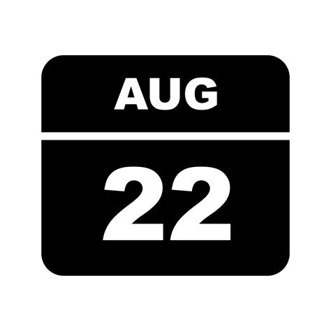 August 22nd Date On A Single Day Calendar 502161 Vector Art At Vecteezy