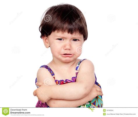 Sad Baby Girl Crying Stock Photo Image Of Isolation