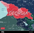 Georgia país Mapa detallado editable con regiones ciudades y pueblos ...