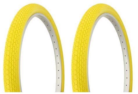 Tire Set 2 Tires Two Tires Duro 26 X 2125 Yellowyellow Side Wall