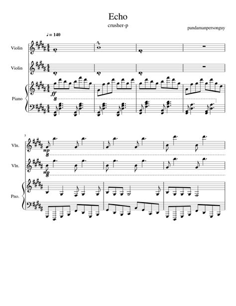 Echo Sheet Music For Violin Piano Download Free In Pdf Or Midi