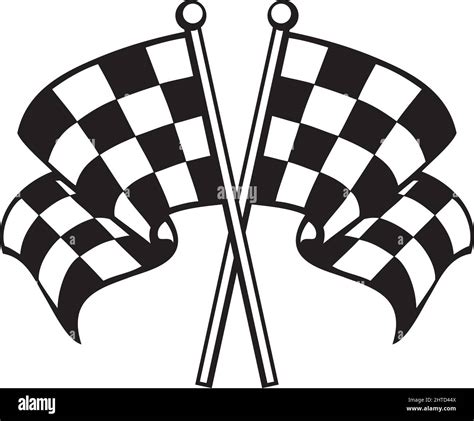 Two Crossed Racing Checkered Flags Vector Illustration Stock Vector