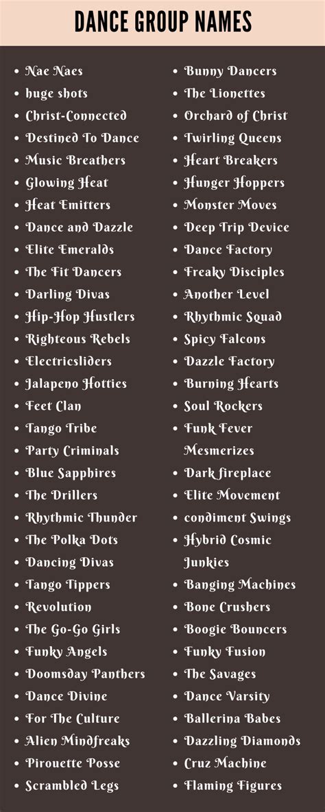 400 Cool Dance Group Names Ideas And Suggestions