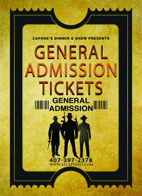 General Admission Tickets 2023 Capones Dinner And Show