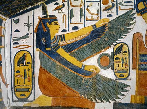 Egyptian Goddess Maat Open Wings Statue Sculpture Hand Painted Made In Egypt Maat Was The