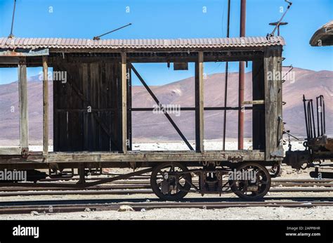 Old Railway In Salar De Uyuni Salt Flat Bolivia Abandoned Train