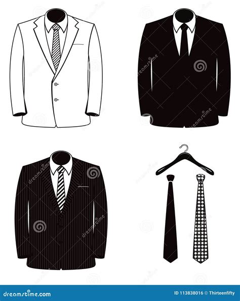 Suit And Tie Black And White Cartoon