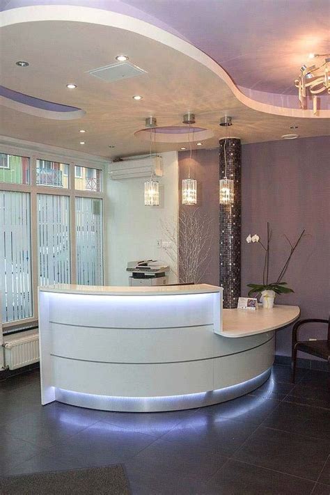 Curved White Reception Desk More Dental Office Design Interiors