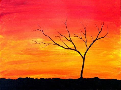 Introverted Painting Savannah Tree Original Painting