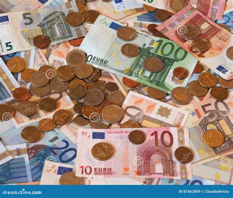 Euro Eur Notes And Coins European Union Eu Stock Image Image Of Coin