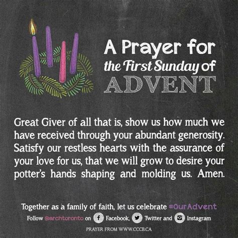 Prayer For The First Sunday Of Advent Image Ctto First Sunday Of