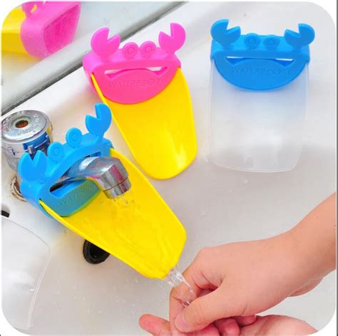 Cute Crab Bathroom Sink Faucet Chute Extender Children Kids Washing
