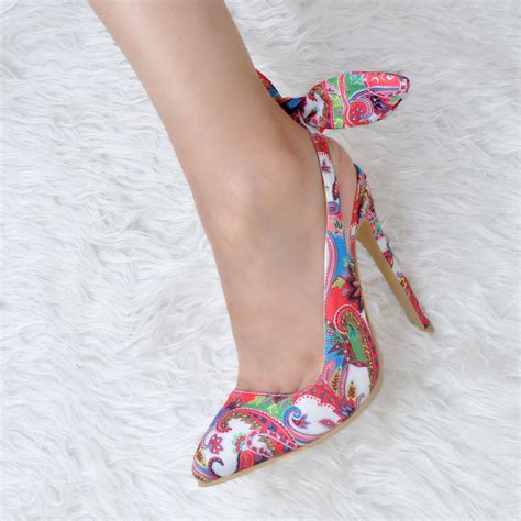 Shoespie Bowtie Floral Stiletto Heels | Heels, Stiletto heels, Women shoes