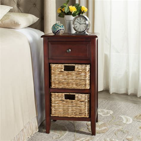 Safavieh Everly Contemporary Side Table With Drawer And Two Baskets