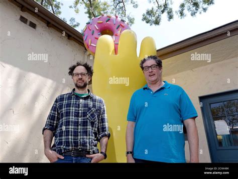The Simpsons Show Runner Al Jean R And Executive Producer Matt Selman Pose During Behind The